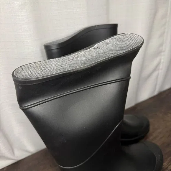 SERVUS Rubber Waterproof PVC Work Boots Plain Soft Toe Men 7 Wmn 9 - Picture 3 of 7